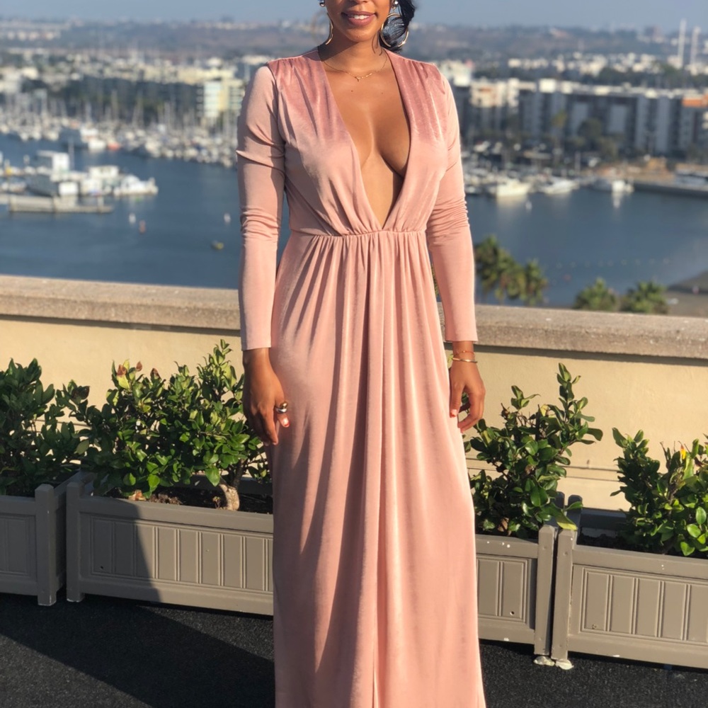 EXPRESS low cut long sleeve dress